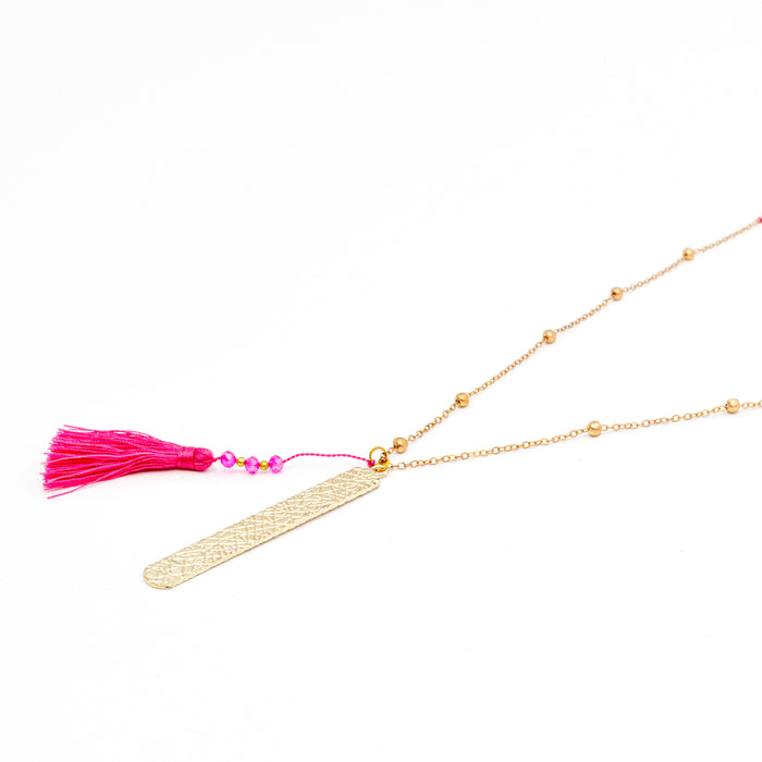 Etched Gold Bar Necklace | Shop Bali Queen