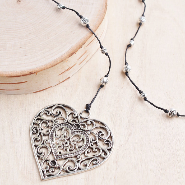 Filigree Heart Alloy Necklace | Shop Bali Queen