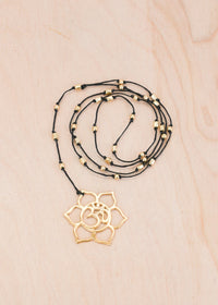 Floral Ohm Gold Alloy Necklace | Shop Bali Queen