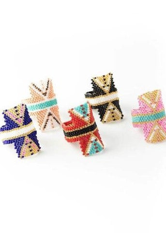 Rectangle Beaded Ring 5-Pack | Shop Bali Queen